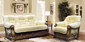 Трехместный  диван-кровать Гамлет (натуральная кожа)
