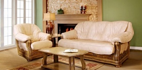 Трехместный  диван-кровать Милан-2 (натуральная кожа)